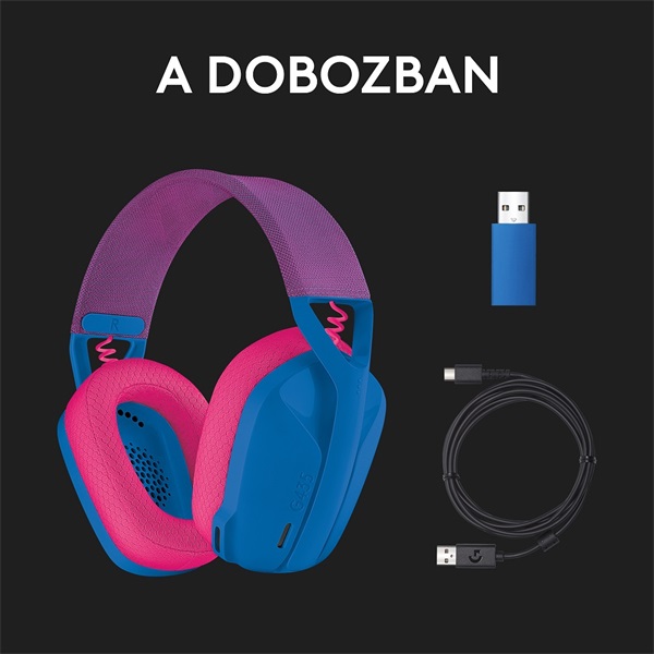 Logitech G435 LIGHTSPEED vezeték nélküli Gaming headset kék (981-001062)