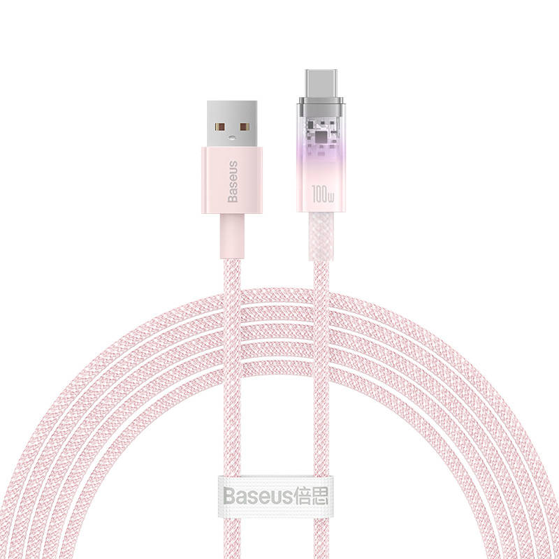 Quick Charge USB-C Baseus Flash, 6A,1m (Pink)
