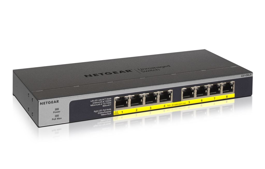 Netgear GS108LP-100EUS 1000Mbps 8 portos switch Netgear GS108LP-100EUS 1000Mbps 8 portos switch