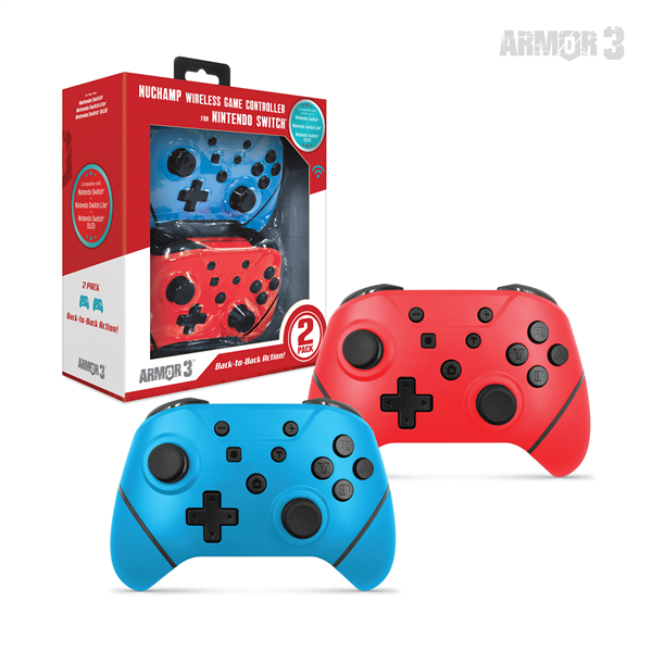ARMOR3 NUCHAMP Nintendo Switch Kiegészítő Vezeték nélküli kontroller Kék & Piros (2-PACK) ARMOR3 NUCHAMP Nintendo Switch Kiegészítő Vezeték nélküli kontroller Kék & Piros (2-PACK)