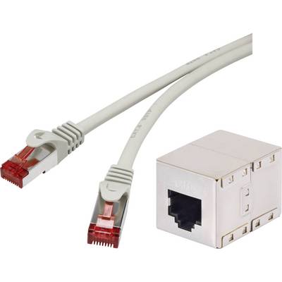 RJ45 Hálózat Hosszabbítókábel CAT 6A S/FTP 0.50 m Szürke Védővel, Lángálló Renkforce