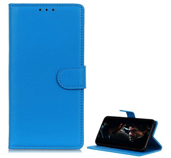 Tok álló, bőr hatású (FLIP, oldalra nyíló, asztali tartó funkció, prémium) VILÁGOSKÉK [Honor X10 5G]