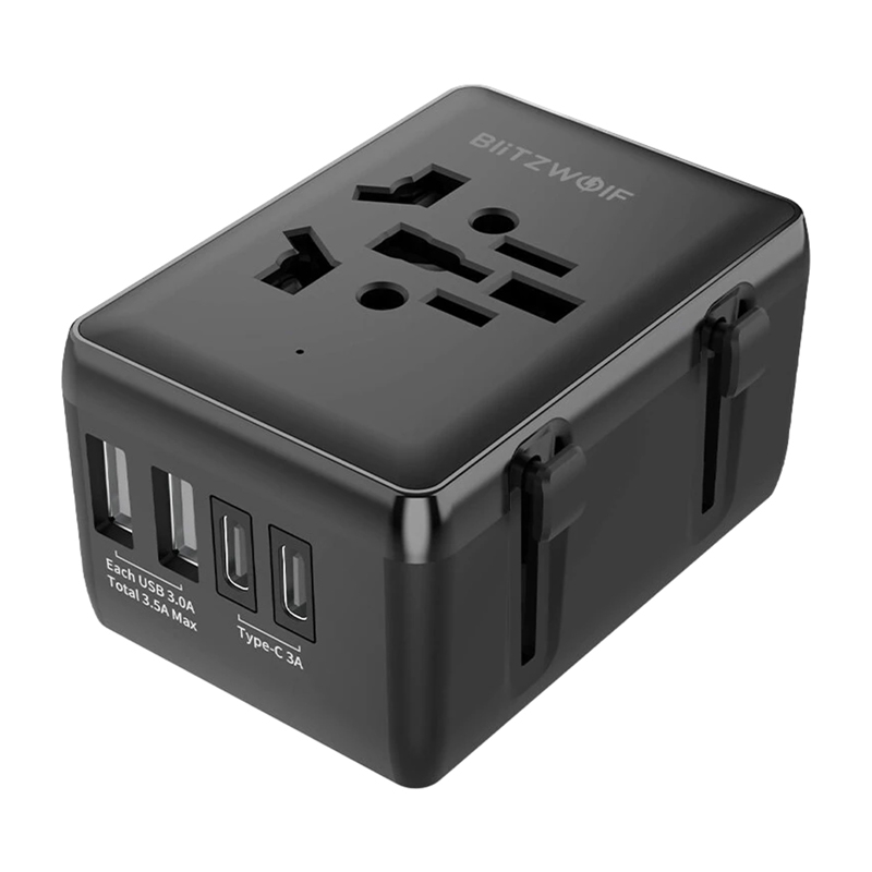 BlitzWolf BW-TA1 2xUSB+USB-C+PD  20W 4 az 1-ben utazós adapter