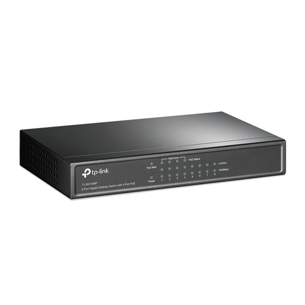 TP-Link TL-SG1008P 10/100/1000Mbps 8 portos switch TP-Link TL-SG1008P 10/100/1000Mbps 8 portos switch