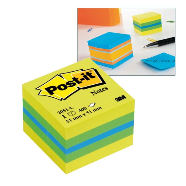 Post-it 2051-L 51x51mm mini öntapadós citromsárga kockatömb Post-it 2051-L 51x51mm mini öntapadós citromsárga kockatömb