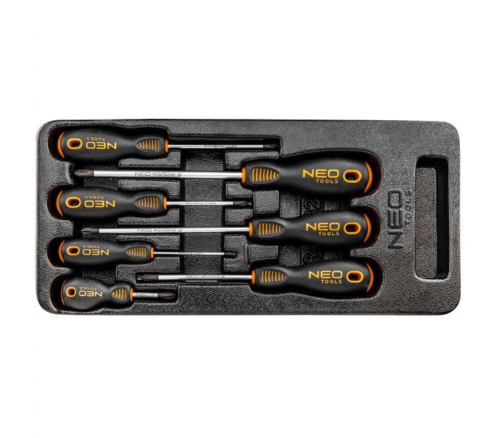 Neo Tools 84-232 Csavarhúzó készlet PH 7db műhelykocsitálcával