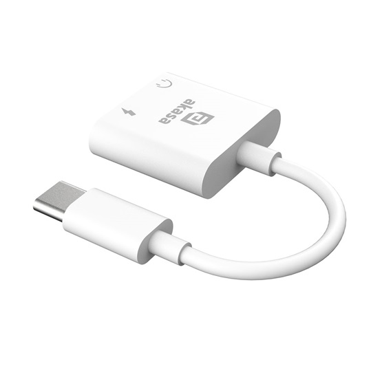  Akasa AK-CBCA30-08WH Type-C to 3.5mm fejhallgató csatlakozó és töltőadapter  