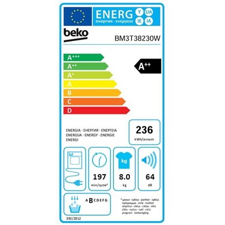 Beko BM3T38230W Hőszivattyús szárítógép