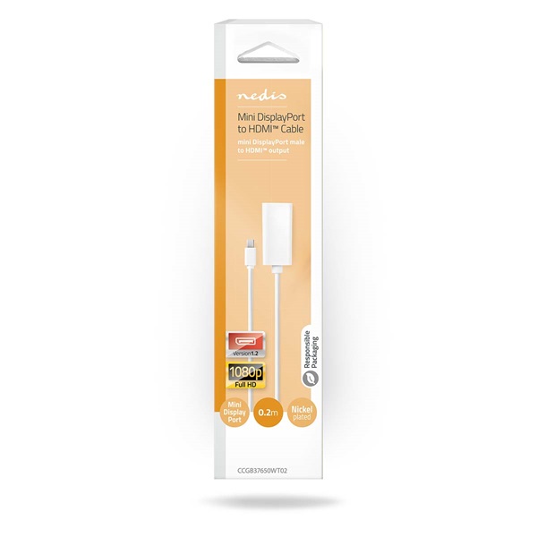 Nedis kábel CCGB37650WT02 mini displayport dugó - HDMI aljzat adapter