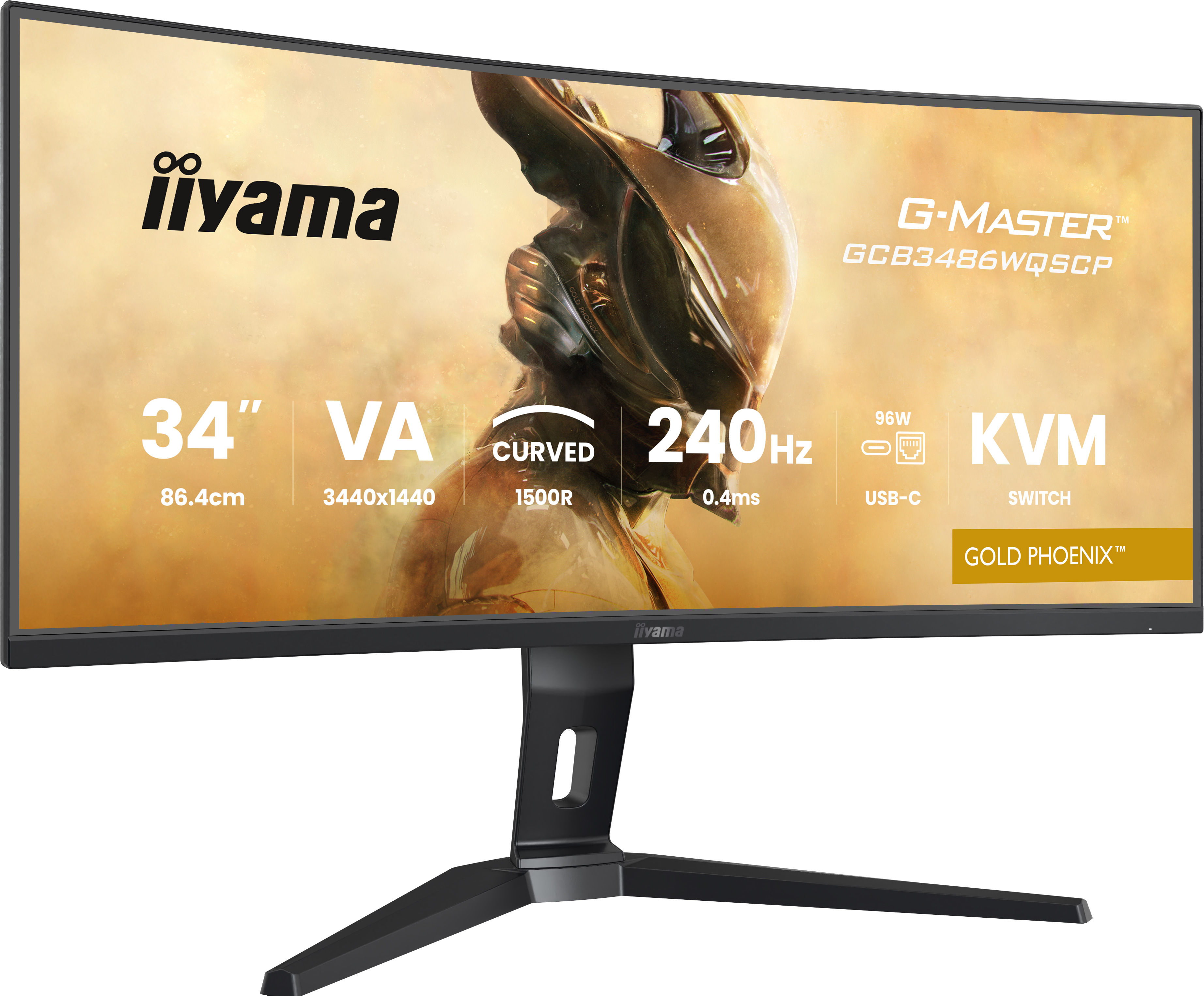 iiyama 34" G-Master GCB3486WQSCP-B1 LED Íves Gamer Monitor -  3440x1440, WQHD, VA, 240Hz, 0.4ms, Fekete