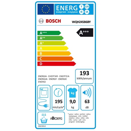 Bosch WQH245B6BY  Kondenzációs hőszivattyús szárítógép
