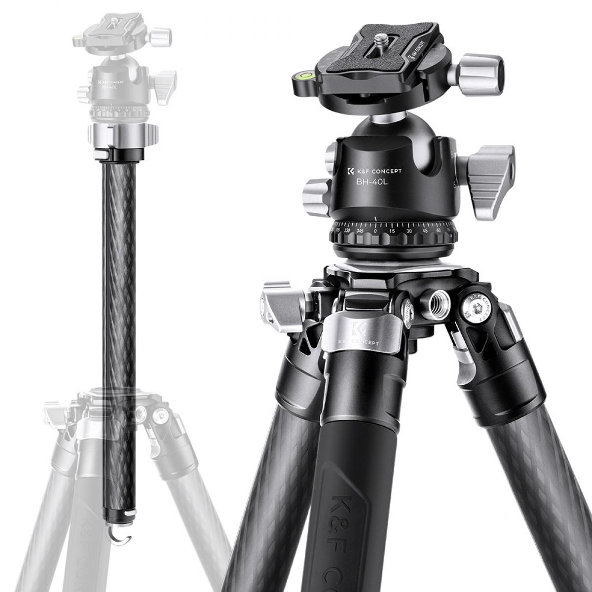 K&F Concept X284C2+BH40L karbon állvány + monopod, fekete-narancs
