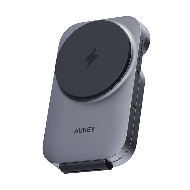 MagFusion Aukey LC-MC312, 15W Qi2  mágneses vezeték nélküli töltő 3 in 1 Szürke