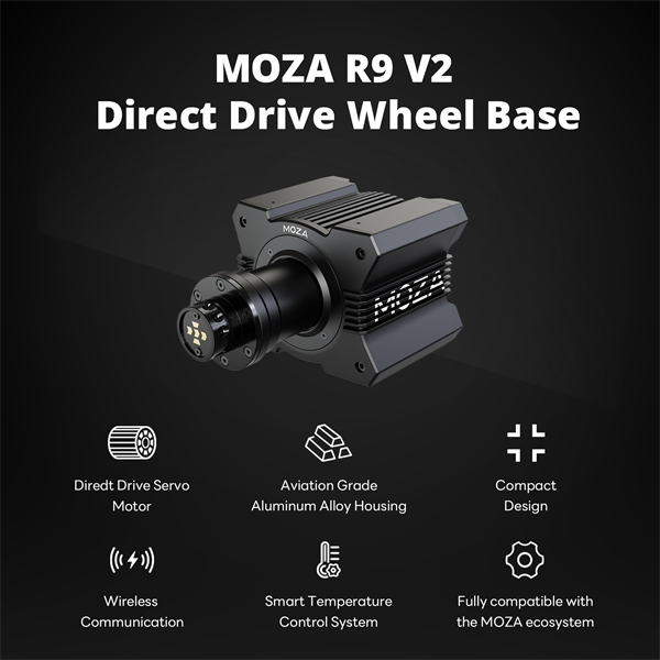 Moza Racing kiegészítő R9 V2 PC Bázis  Direct Drive  9Nm 