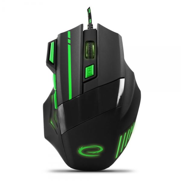 Esperanza MX201 WOLF optikai egér fekete-zöld USB (EGM201G) Esperanza MX201 WOLF optikai egér fekete-zöld USB (EGM201G)