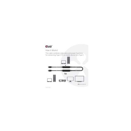  Club3D CAC-1535 USB 3.2 Gen2 Type C to C Active Bi-directional  8K60Hz M/M 5m kábel