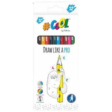 Színes ceruza készlet, háromszögletű, COOL BY VICTORIA, 12 különböző szín Színes ceruza készlet, háromszögletű, COOL BY VICTORIA, 12 különböző szín