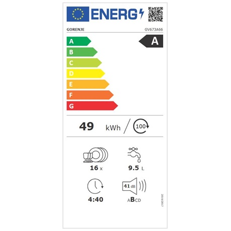 Gorenje GV673A66 16 terítékes beépíthető mosogatógép