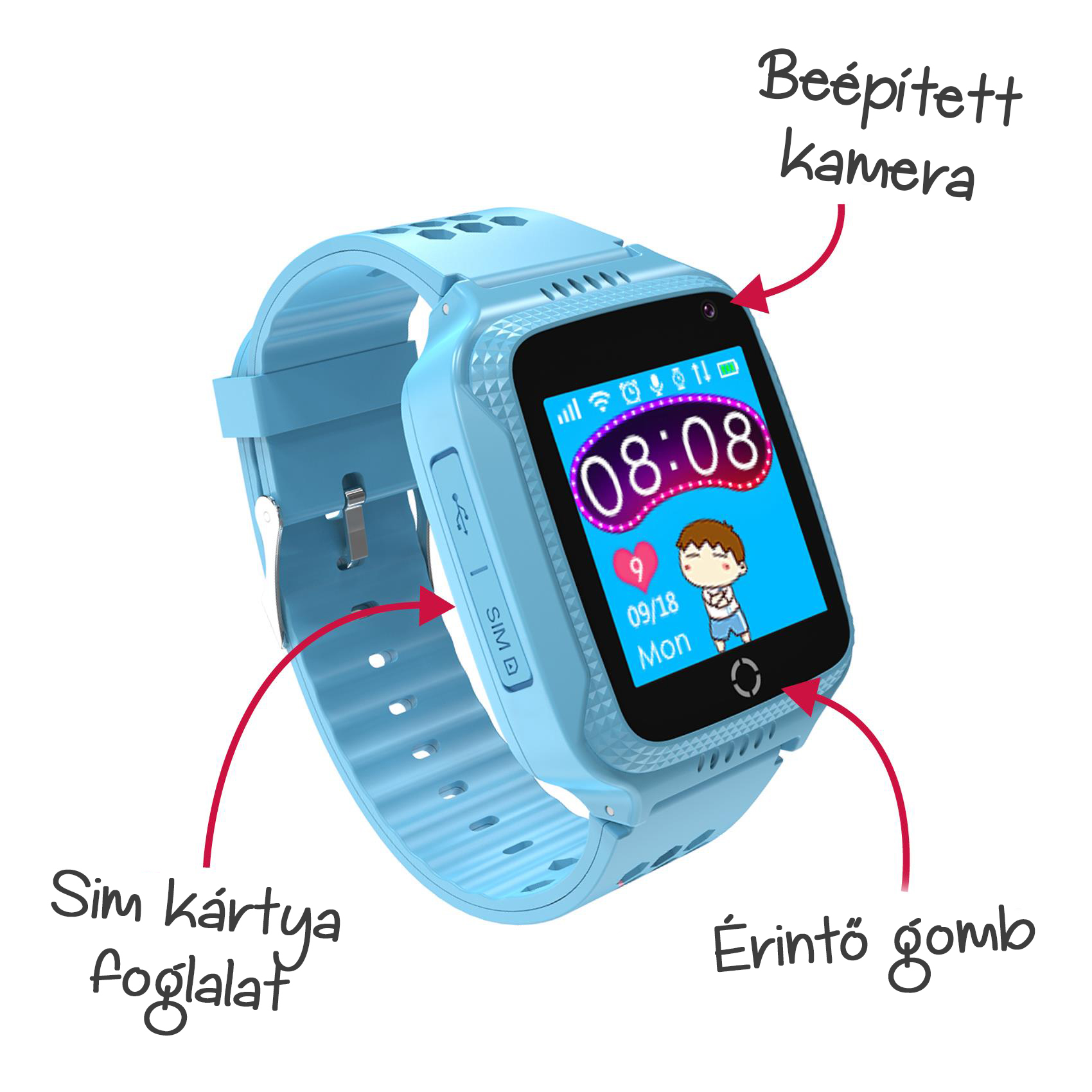 Celly Kidswatch okosóra gyerekeknek, víz és porálló, GPS, alvásfigyelő