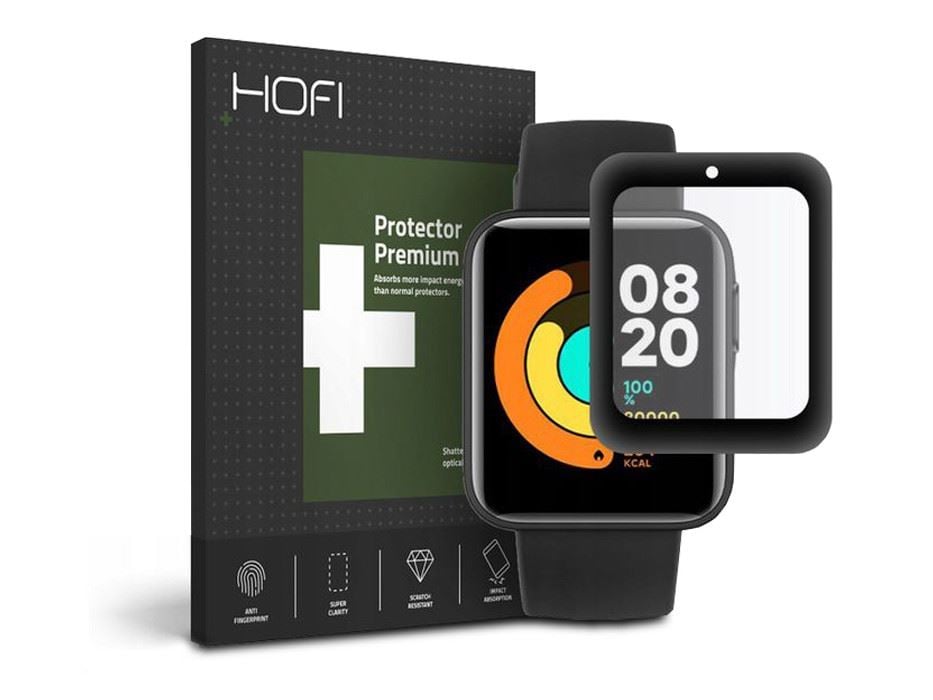 HOFI Hybrid Glass Xiaomi Mi Watch Lite üveg képernyővédő fólia fekete kerettel (FN0009) HOFI Hybrid Glass Xiaomi Mi Watch Lite üveg képernyővédő fólia fekete kerettel (FN0009)