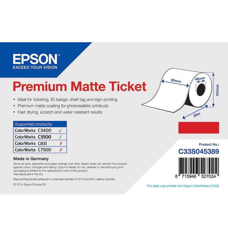 Epson prémium címke (C33S045389)