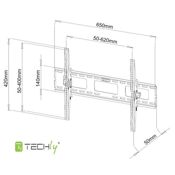 TECHLY ICA-PLB 131L 40-65" LCD kijelzőhöz dönthető fali konzol fekete TECHLY ICA-PLB 131L 40-65" LCD kijelzőhöz dönthető fali konzol fekete
