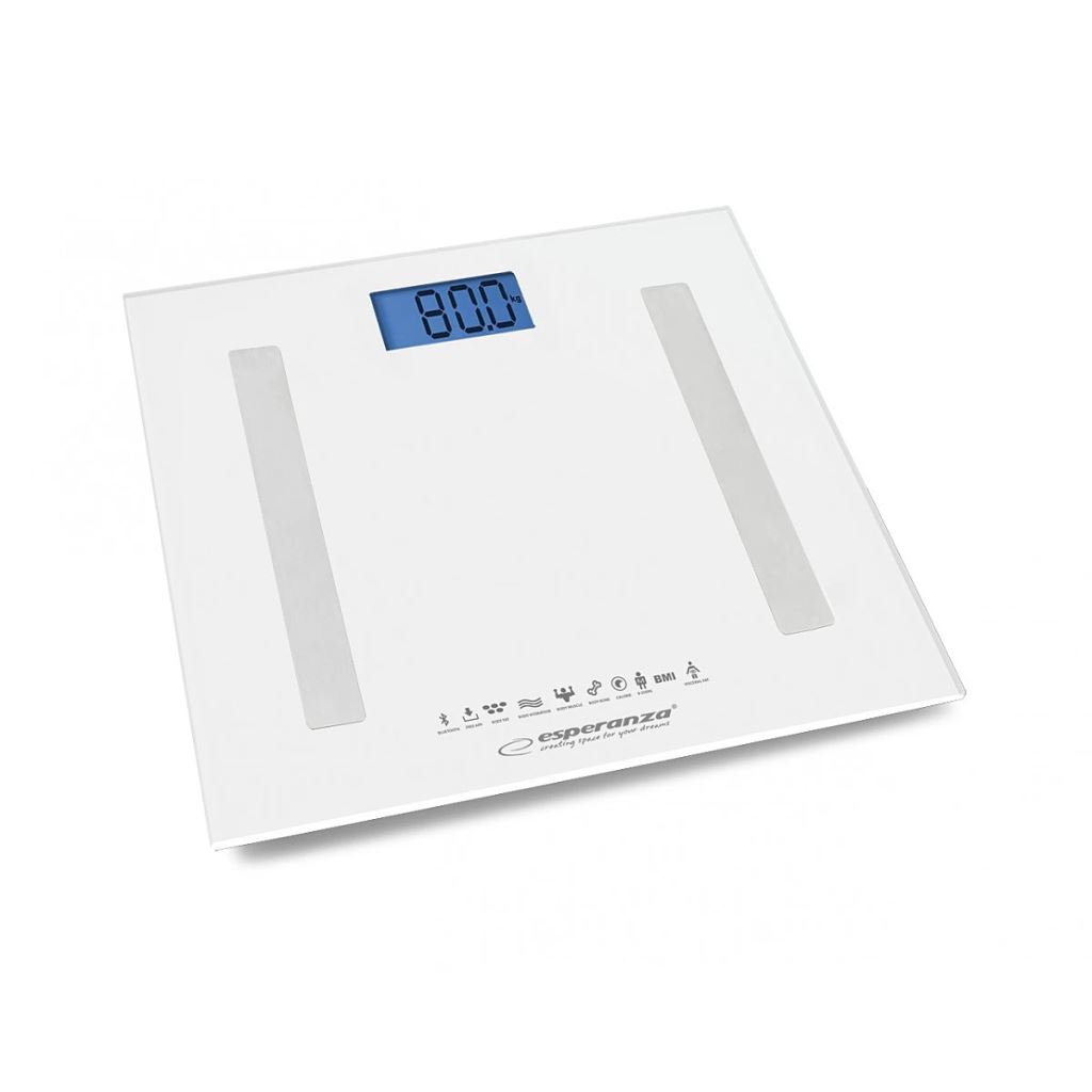 Esperanza EBS016W B.FIT 8 in1 Bluetooth fürdőszoba mérleg fehér Esperanza EBS016W B.FIT 8 in1 Bluetooth fürdőszoba mérleg fehér