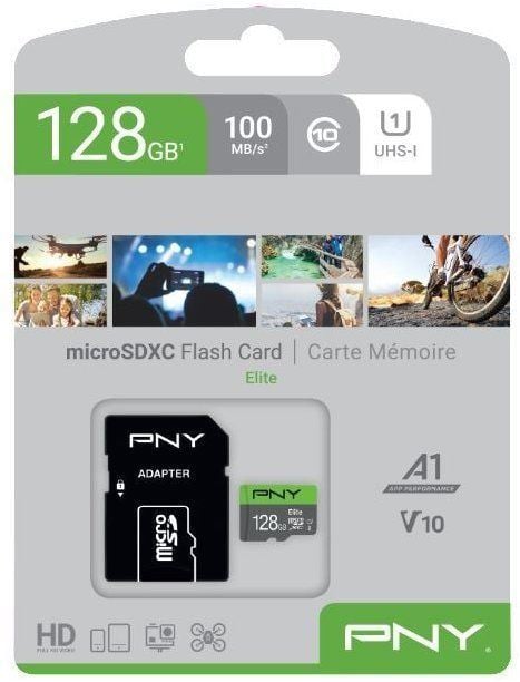 PNY 128GB microSDXC Elite Class 10 UHS-I V10 A1 + adapterrel Memóriakártya
