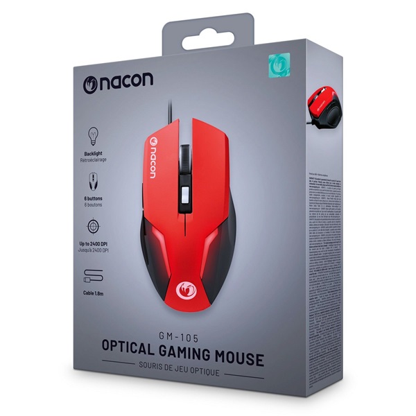 Nacon 2809104 GM-105 piros gamer egér Nacon 2809104 GM-105 piros gamer egér