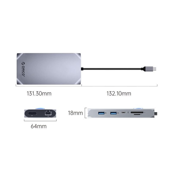 ORICO ORICO-XCR-X33-GY-BP 12in1  dokkoló