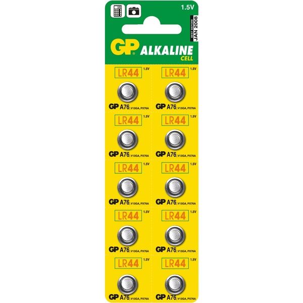 GP 1.5V Alkáli elem (LR44) (10db/blister) (GPA76-BL10) GP 1.5V Alkáli elem (LR44) (10db/blister) (GPA76-BL10)
