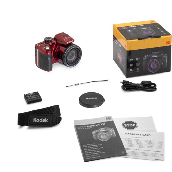 Kodak Pixpro AZ425 digitális fényképezőgép, piros Kodak Pixpro AZ425 digitális fényképezőgép, piros