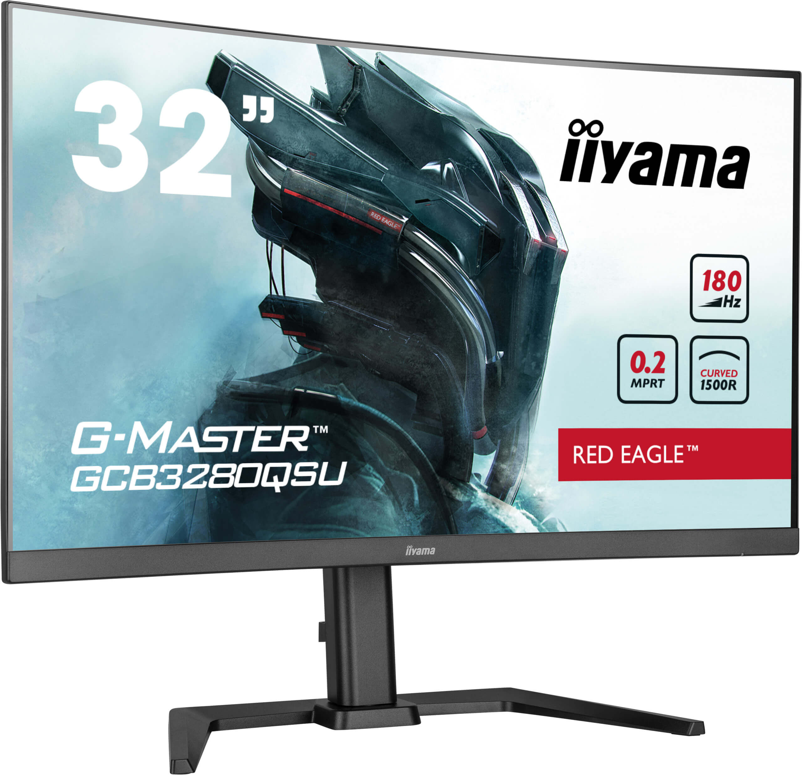 iiyama 31,5" G-Master GCB3280QSU-B2 LED Monitor - 2560x1440, QHD, VA, 180Hz, 0,2ms, Ívelt, Hangszóró, Gamer, Fekete