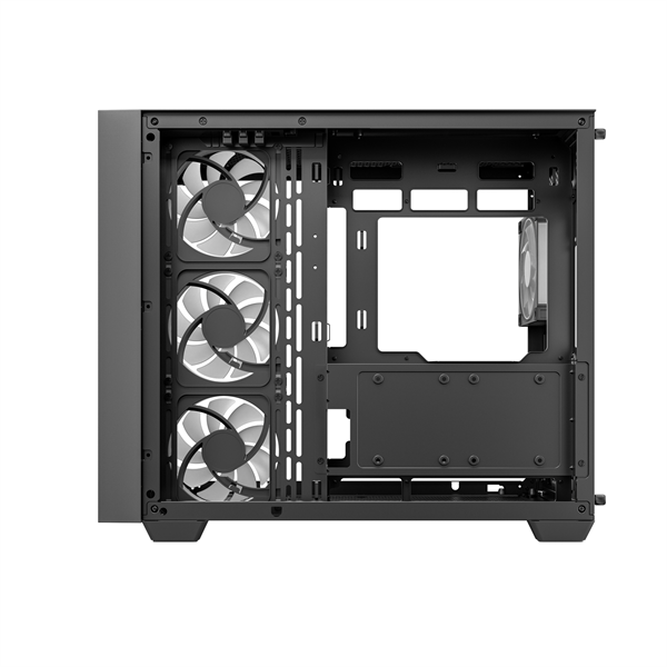 DeepCool Számítógépház - CG530U 4F (fekete, ablakos, 4x12cm A-RGB, BTF, ATX, 2xUSB3.0, 1xUSB2.0)