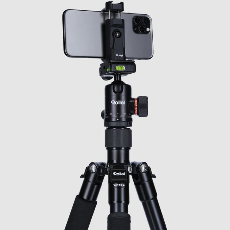 Rollei C5-i állvány + monopod + gömbfej + telefontartó adapter + táska, fekete
