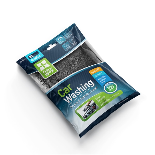 COLORWAY  CW-5612 Microfiber car universal Extra Dry 1200gsm Autós törlőkendő Szürke
