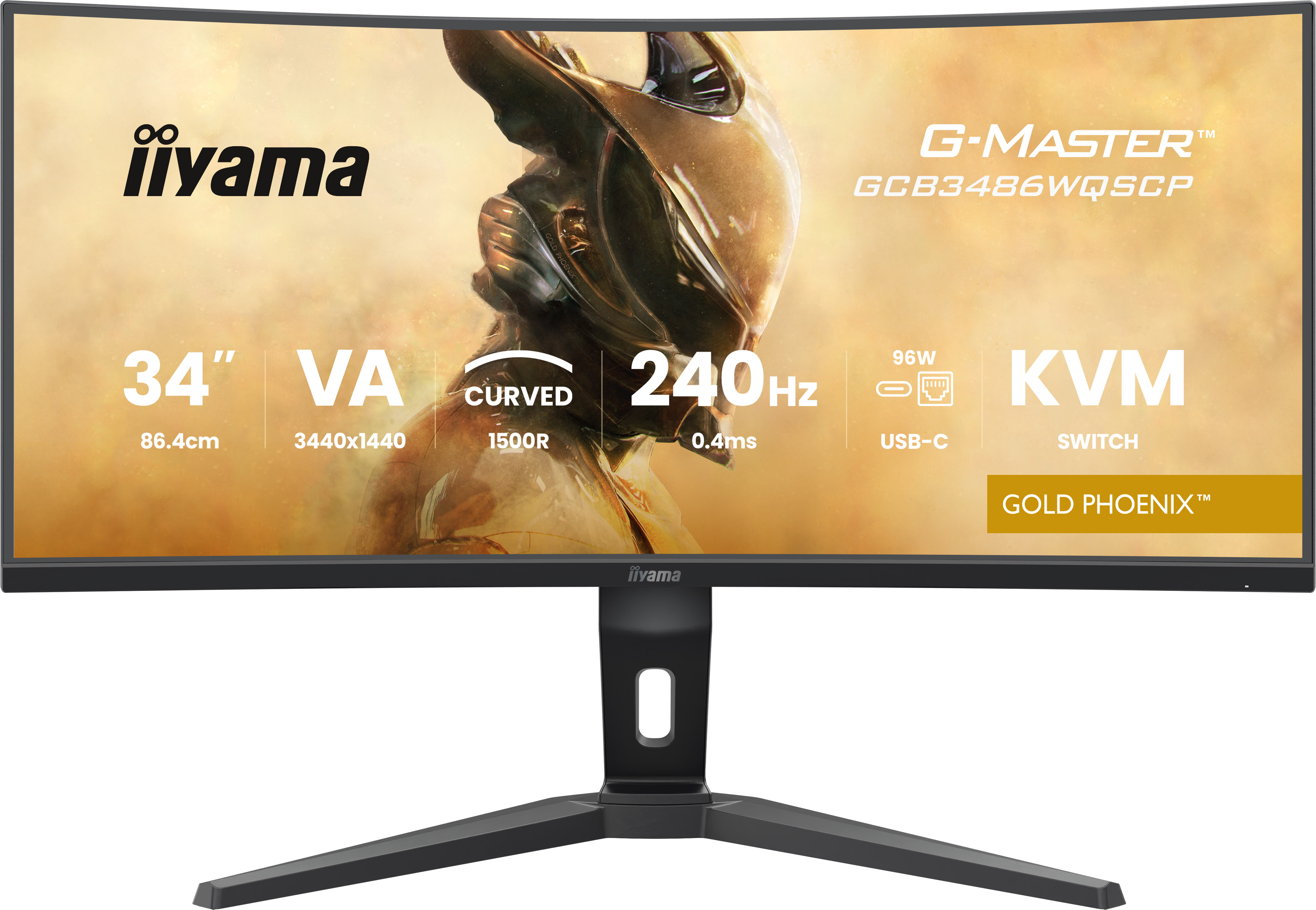 iiyama 34" G-Master GCB3486WQSCP-B1 LED Íves Gamer Monitor -  3440x1440, WQHD, VA, 240Hz, 0.4ms, Fekete