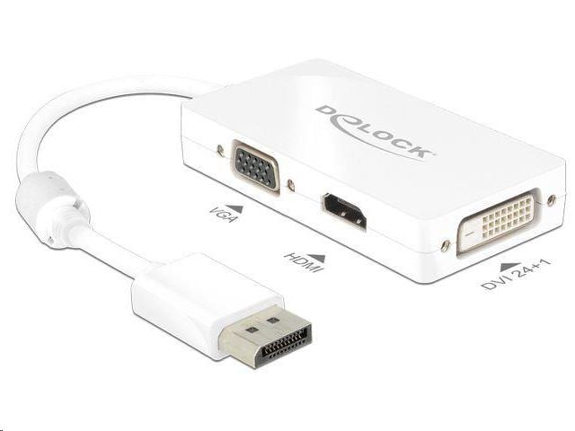 DeLock 62655 DisplayPort apa -> VGA / HDMI / DVI adapter fehér