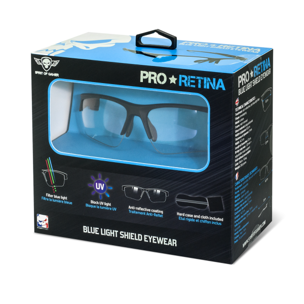 Spirit of Gamer Szemüveg Retina Pro  Kékfény/UV szűrő Fekete 