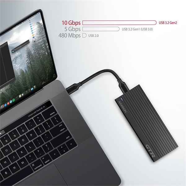 Axagon EEM2-GTR M.2 külső SSD ház fekete