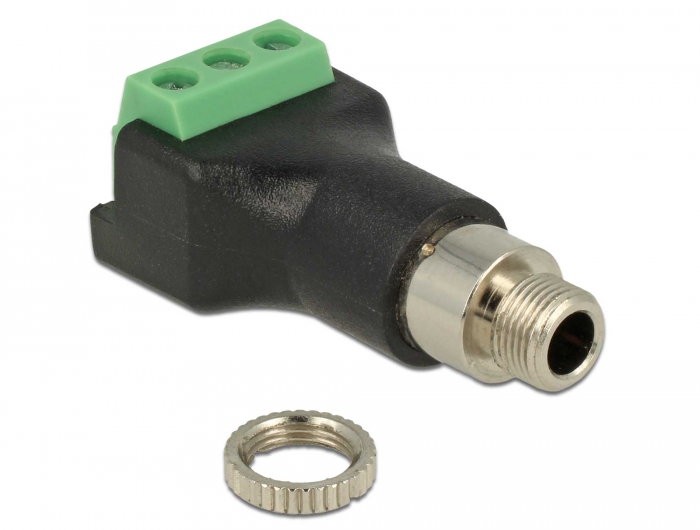 Delock Csatlakozóblokk 3 tűs > sztereó jack hüvely 3,5 mm a telepítéshez (65878) Delock Csatlakozóblokk 3 tűs > sztereó jack hüvely 3,5 mm a telepítéshez (65878)