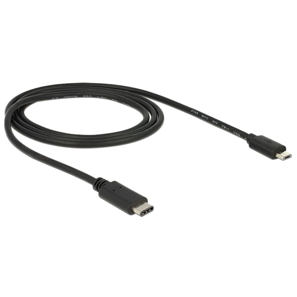 Delock 83602 USB Type-C (USB-C) 2.0 --> USB 2.0 microB 1m kábel Delock 83602 USB Type-C (USB-C) 2.0 --> USB 2.0 microB 1m kábel