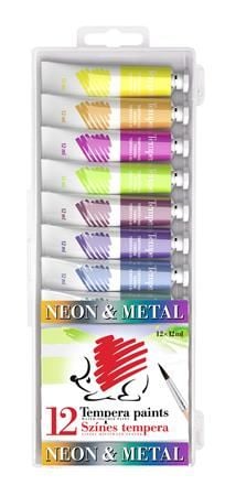 ICO "Süni" tempera készlet metál és neon színek 12 darabos (7270143001)