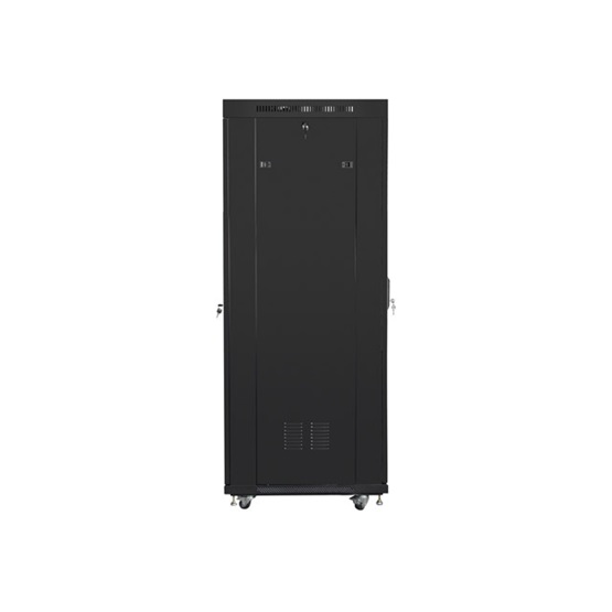 Lanberg 19" szabadon álló rack szekrény 37U/600X800 perforált ajtó, lapraszerelt, LCD kijelző, fekete V2