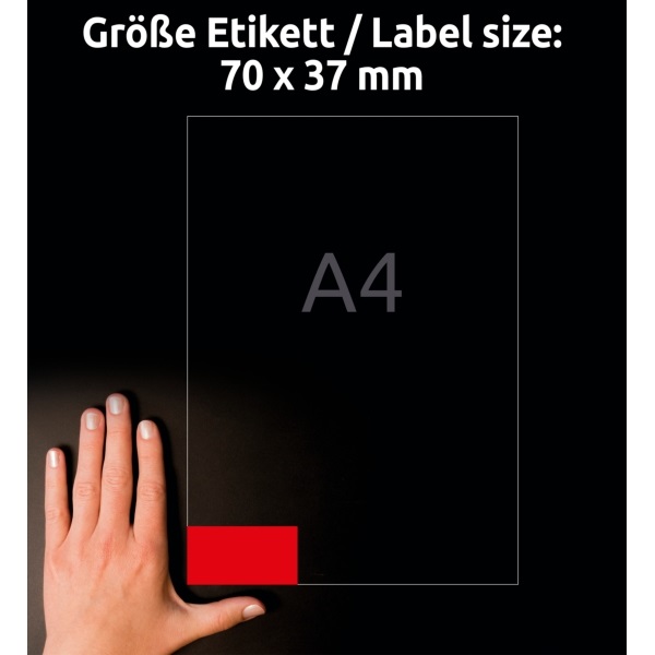 Avery 3448-10 70x37mm 240db-os piros univerzális etikett Avery 3448-10 70x37mm 240db-os piros univerzális etikett