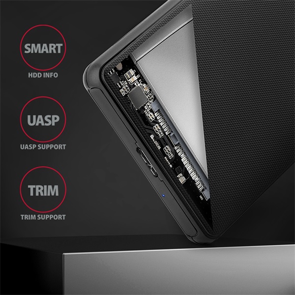 Axagon EE25-SL 2.5" külső merevlemez ház fekete