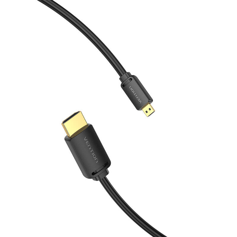 HDMI-D Male to HDMI-A Male 4K HD Cable 3m Vention AGIBI (Black) HDMI-D Male to HDMI-A Male 4K HD Cable 3m Vention AGIBI (Black)