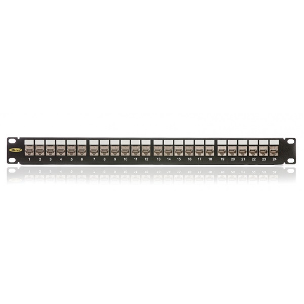 KELINE Patch Panel CAT.6A UTP 24 portos 1U Modular, Fekete KELINE Patch Panel CAT.6A UTP 24 portos 1U Modular, Fekete