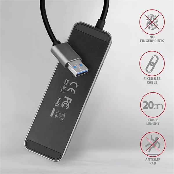Axagon 4 portos USB3.0 switch HUB (HUE-MSA) Axagon 4 portos USB3.0 switch HUB (HUE-MSA)