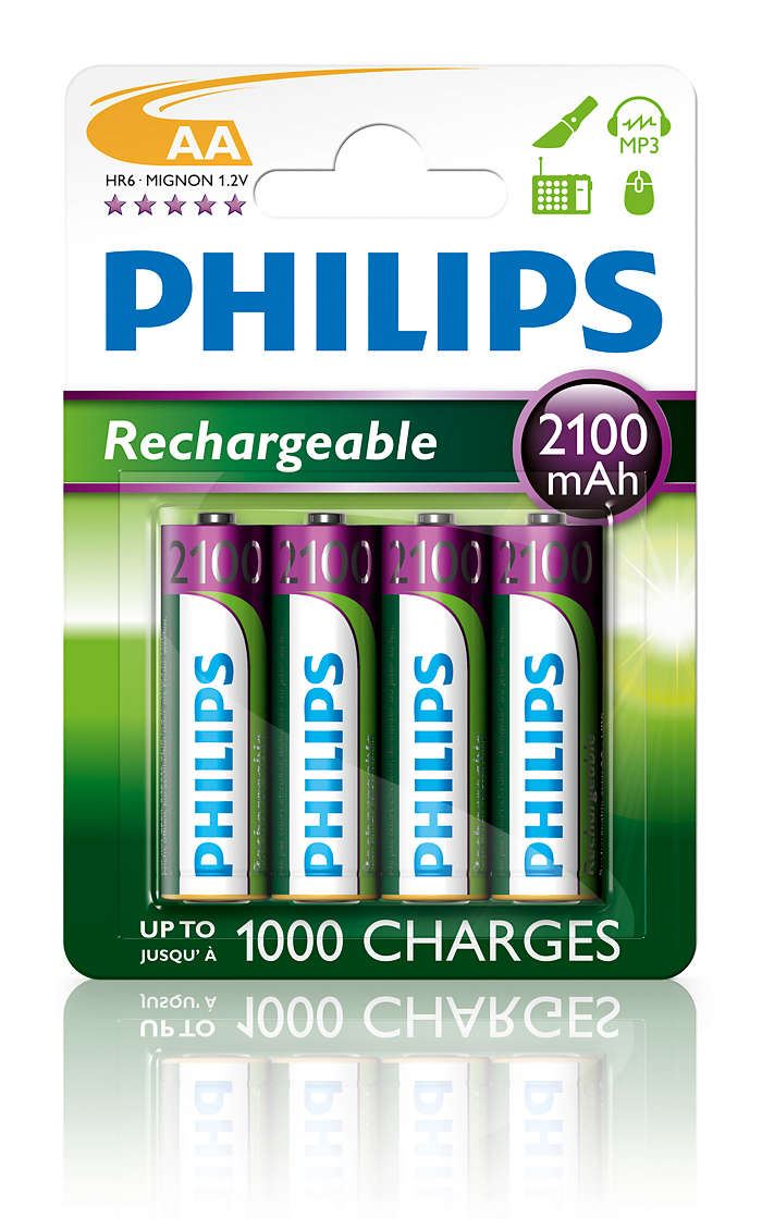 Philips 2100 mAh AA Akkumulátor Rechargeables Nikkel-fémhidrid 4db/cs  (R6B4A210/10)